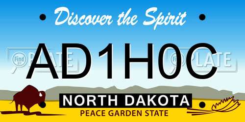 AD1H0C North Dakota License Plate