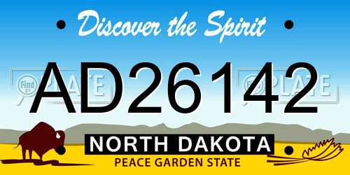 AD26142 North Dakota License Plate