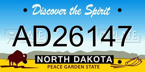 AD26147 North Dakota License Plate