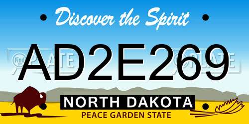 AD2E269 North Dakota License Plate