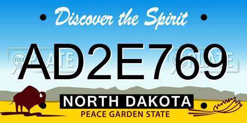 AD2E769 North Dakota License Plate
