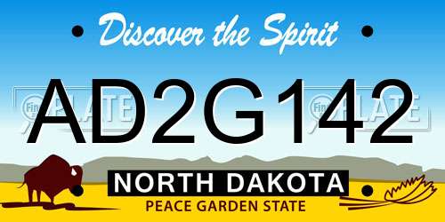 AD2G142 North Dakota License Plate
