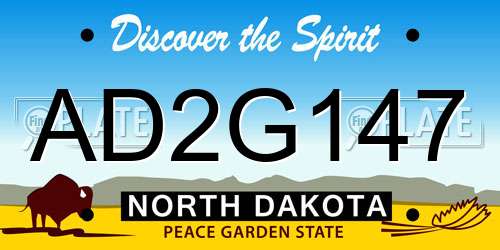 AD2G147 North Dakota License Plate