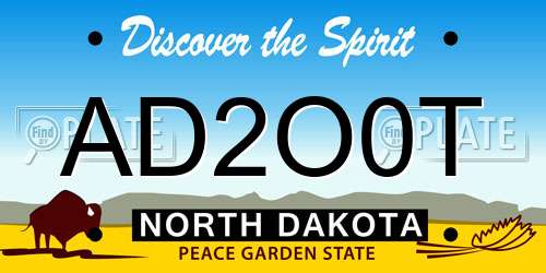 AD2O0T North Dakota License Plate