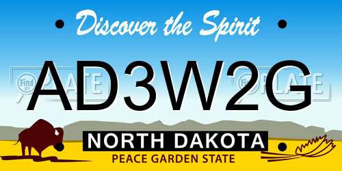AD3W2G North Dakota License Plate