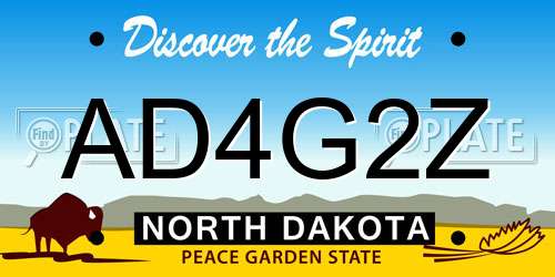 AD4G2Z North Dakota License Plate