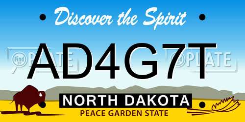AD4G7T North Dakota License Plate