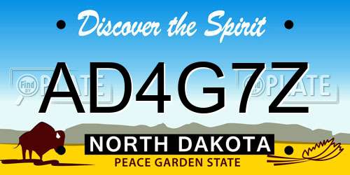 AD4G7Z North Dakota License Plate