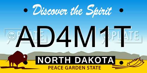 AD4M1T North Dakota License Plate