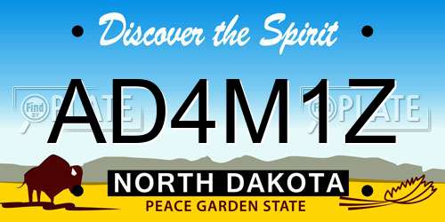 AD4M1Z North Dakota License Plate