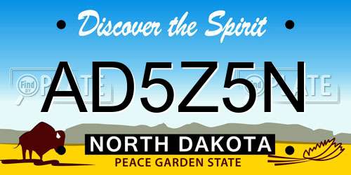AD5Z5N North Dakota License Plate