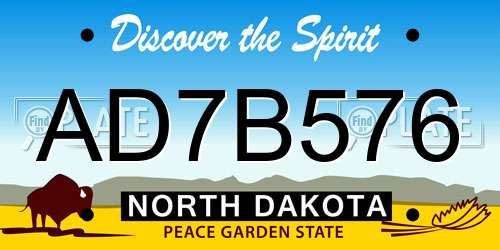 AD7B576 North Dakota License Plate