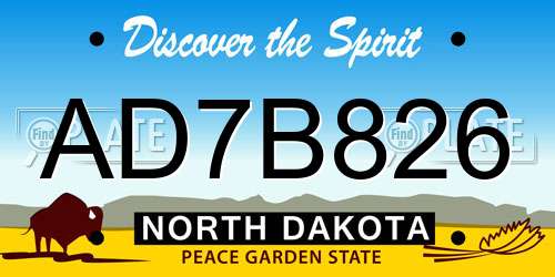 AD7B826 North Dakota License Plate