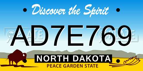 AD7E769 North Dakota License Plate