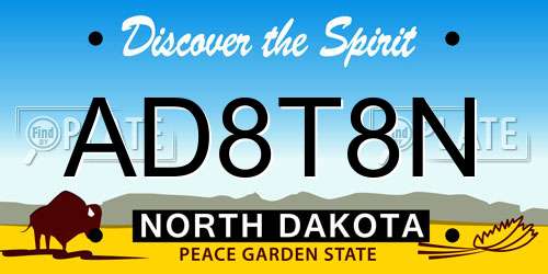 AD8T8N North Dakota License Plate