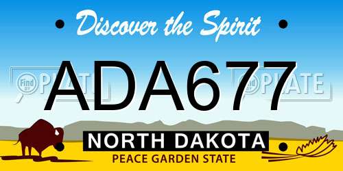 ADA677 North Dakota License Plate