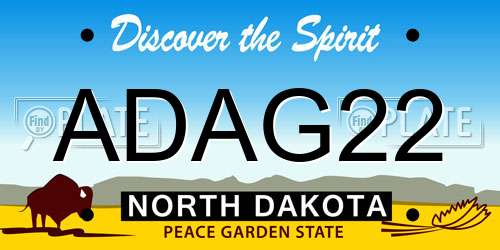 ADAG22 North Dakota License Plate