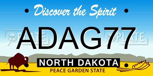 ADAG77 North Dakota License Plate