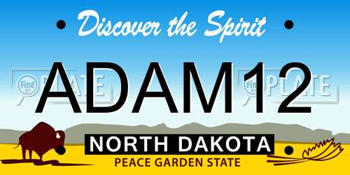 ADAM12 North Dakota License Plate