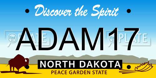 ADAM17 North Dakota License Plate