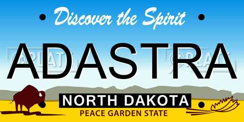 ADASTRA North Dakota License Plate