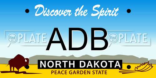 ADB North Dakota License Plate