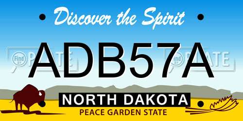 ADB57A North Dakota License Plate