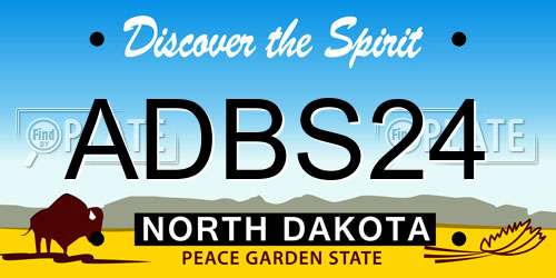 ADBS24 North Dakota License Plate