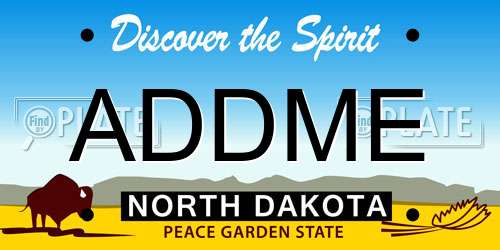 ADDME North Dakota License Plate