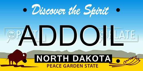 ADDOIL North Dakota License Plate