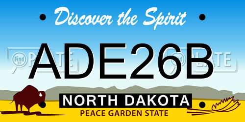 ADE26B North Dakota License Plate