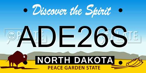 ADE26S North Dakota License Plate