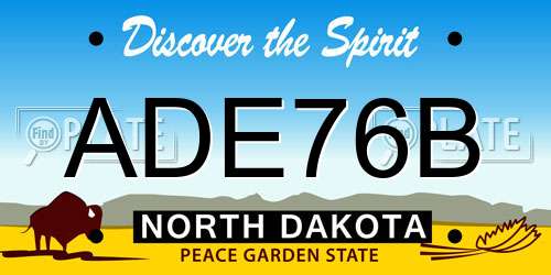 ADE76B North Dakota License Plate