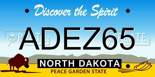 ADEZ65 North Dakota License Plate