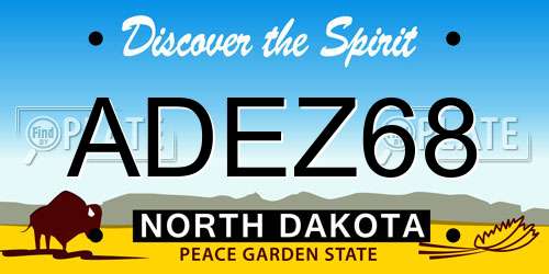 ADEZ68 North Dakota License Plate