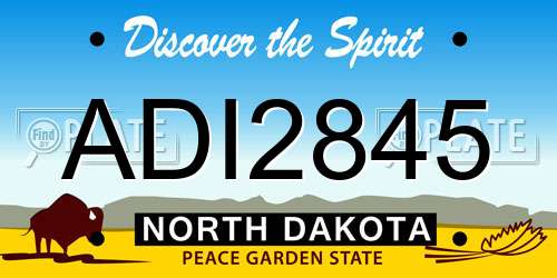 ADI2845 North Dakota License Plate