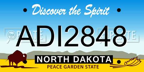 ADI2848 North Dakota License Plate