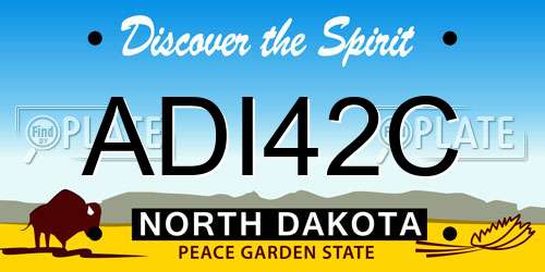ADI42C North Dakota License Plate