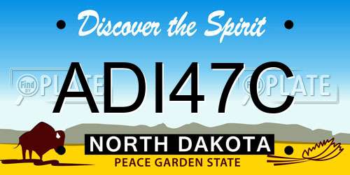 ADI47C North Dakota License Plate