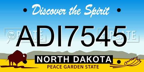 ADI7545 North Dakota License Plate