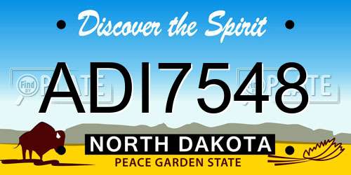 ADI7548 North Dakota License Plate