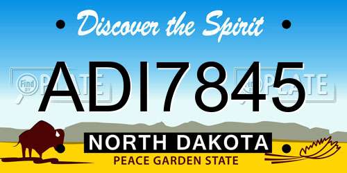 ADI7845 North Dakota License Plate