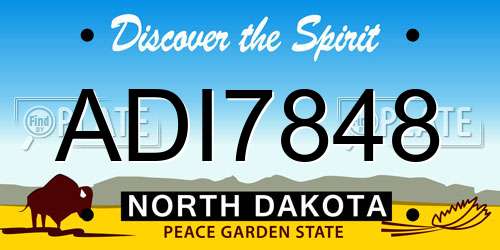 ADI7848 North Dakota License Plate