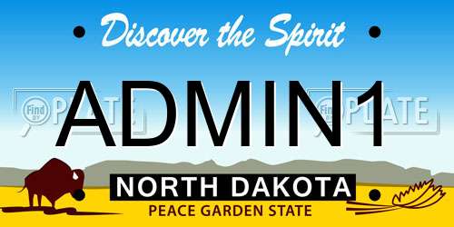 ADMIN1 North Dakota License Plate