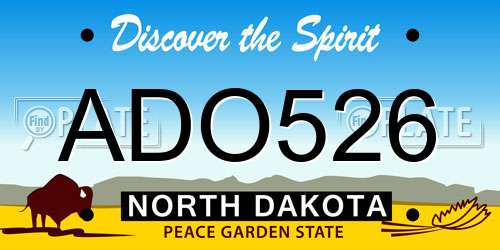 ADO526 North Dakota License Plate