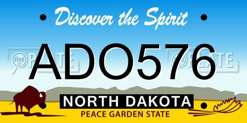 ADO576 North Dakota License Plate