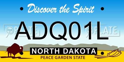 ADQ01L North Dakota License Plate