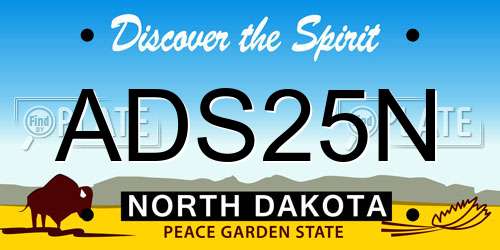 ADS25N North Dakota License Plate