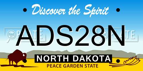 ADS28N North Dakota License Plate