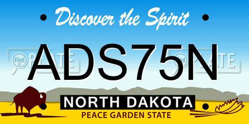 ADS75N North Dakota License Plate